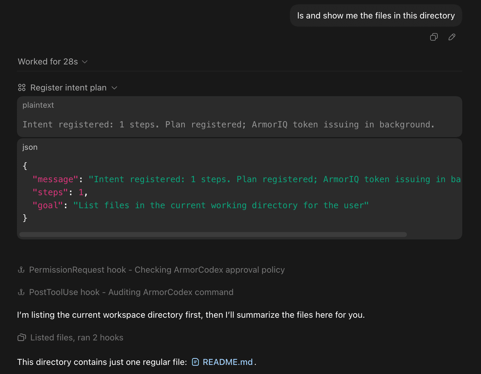 Intent Plan Registered